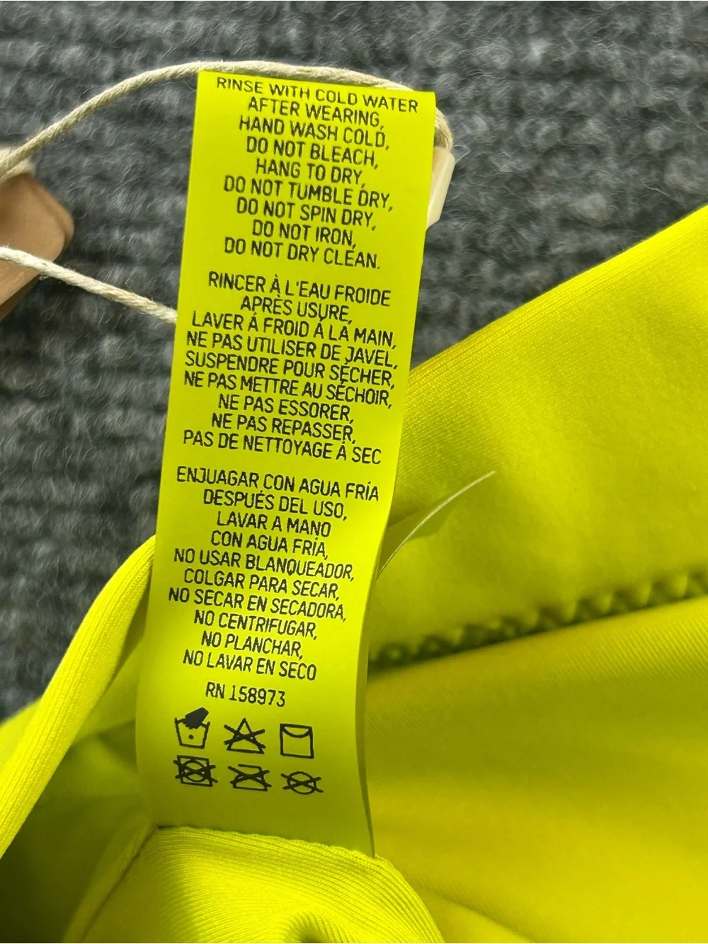 SKIMS Recycled Swim Tank Bikini Top Citrus (Yellow) Size 3X NWT